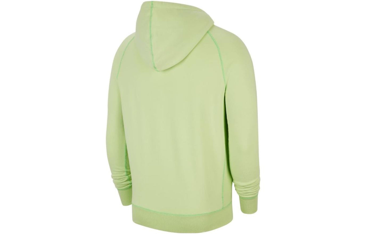 Men's Air Jordan Wings Logo Solid Color Hooded Pullover Long Sleeves Green CD4567-380