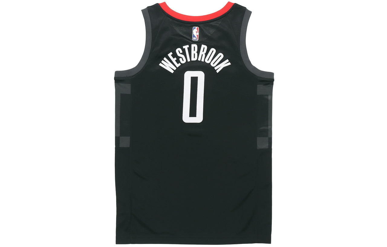 Air Jordan NBA Basketball Sports Jersey SW Fan Edition 20-21 Season Rockets Version Westbrook 0 Black CV9478-010