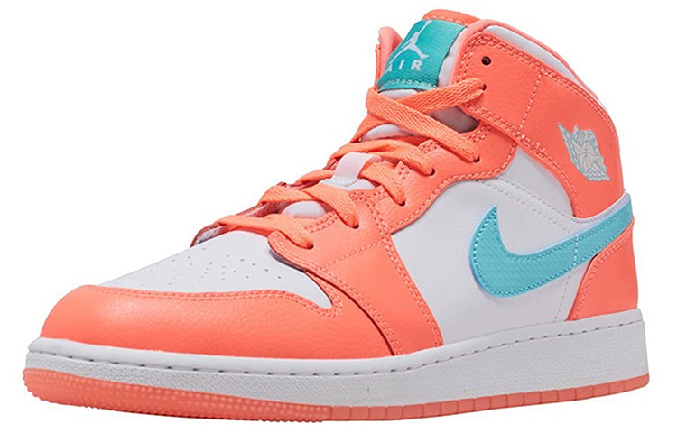 (GS) Air Jordan 1 Mid 'Crimson Pulse' 555112-814