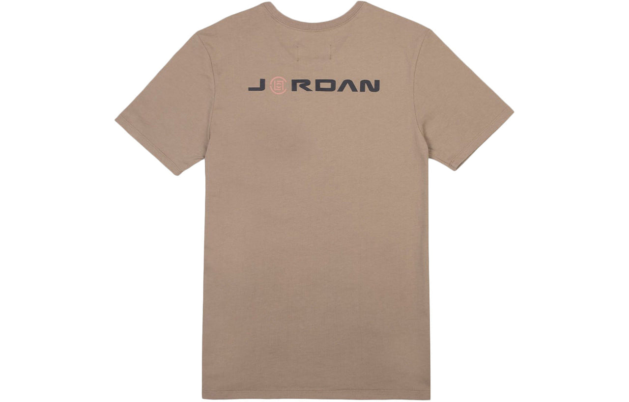 Air Jordan x CLOT Crossover Logo Printing Sports Short Sleeve Asia Edition Khaki AV6261-202