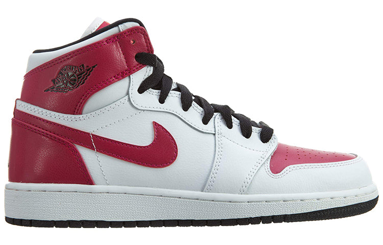 (GS) Air Jordan 1 Retro High 'White Sport Fuchsia' 332148-108