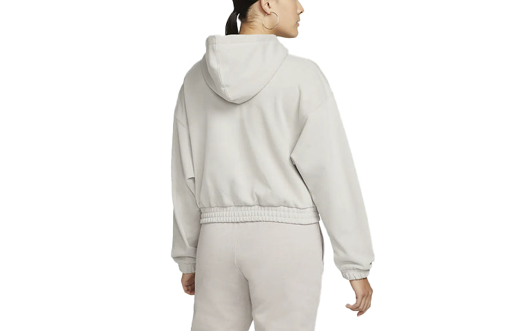 (WMNS) Air Jordan Casual Sports Knit Loose hoodie Short Mineral 'Grey DD6999-012