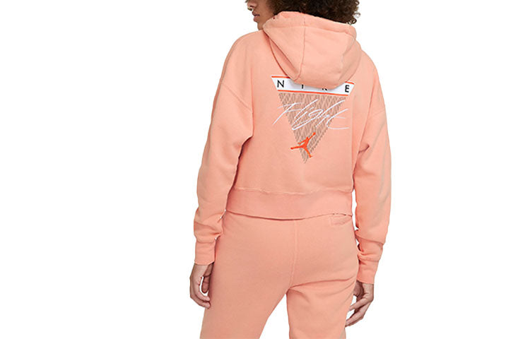 (WMNS) Air Jordan Flight Athleisure Casual Sports Fleece Pullover Hoodie Yellow Pink DB9067-895