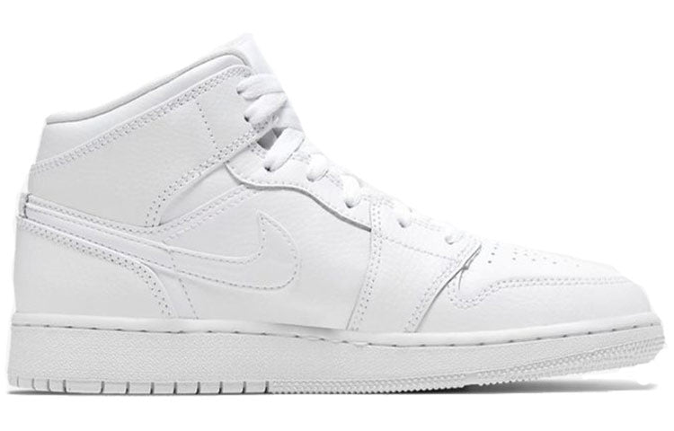 (GS) Air Jordan 1 Mid 'Triple White 2020' 554725-126