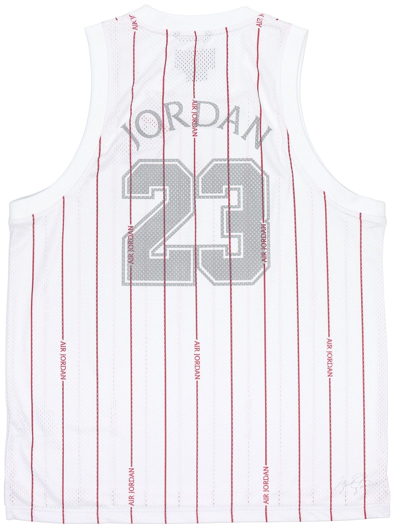 Air Jordan Stripe Logo Loose Breathable Mesh Sports Vest White DM1381-100