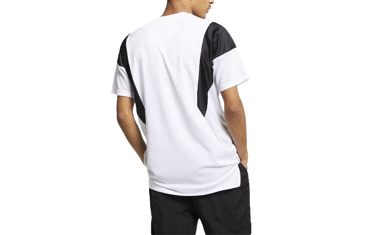 Air Jordan Flight Splicing Contrasting Colors Athleisure Casual Sports Short Sleeve White AO0415-100