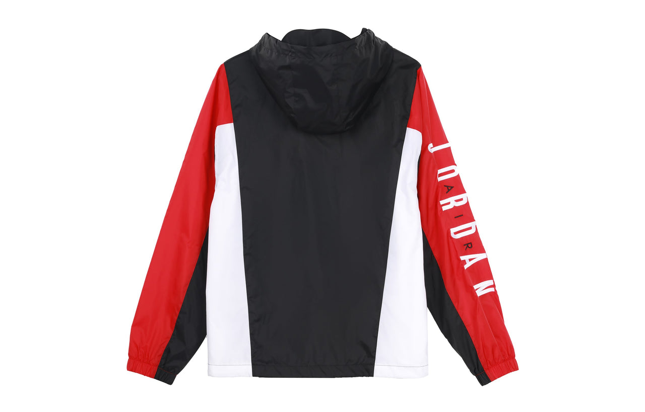 Men's Air Jordan Windproof Casual Sports Colorblock Hooded Training Logo Woven Jacket Autumn Black DQ8642-010