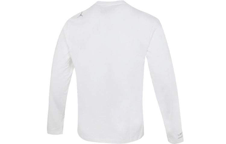 Men's Air Jordan Splicing Pocket Reflective Printing Round Neck Pullover White T-Shirt DN2050-100