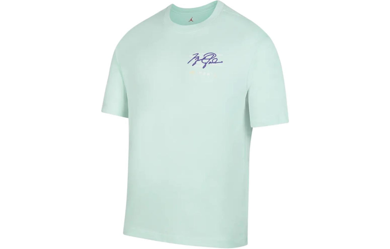 Men's Air Jordan Back Print Short Sleeve Mint Green T-Shirt DM1447-379