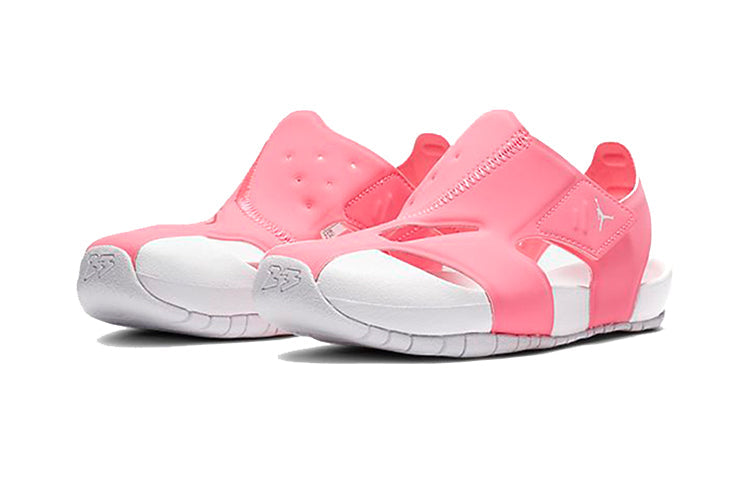 (PS) Air Jordan Flare Velcro Outdoor Flat Heel Fashion Sports Pink Sandals CI7849-600