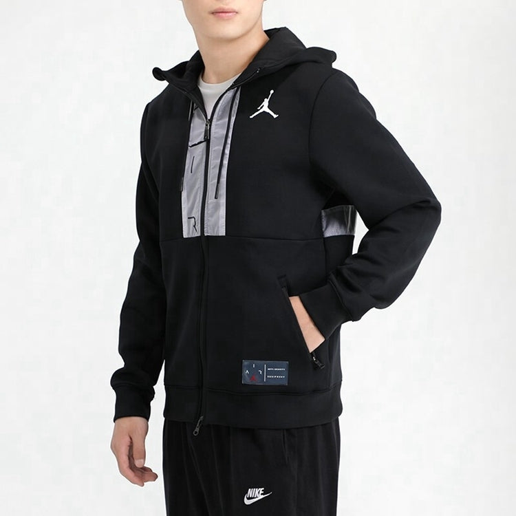 Air Jordan Casual Sports Hooded Jacket 'Black Light Grey' CK6448-010