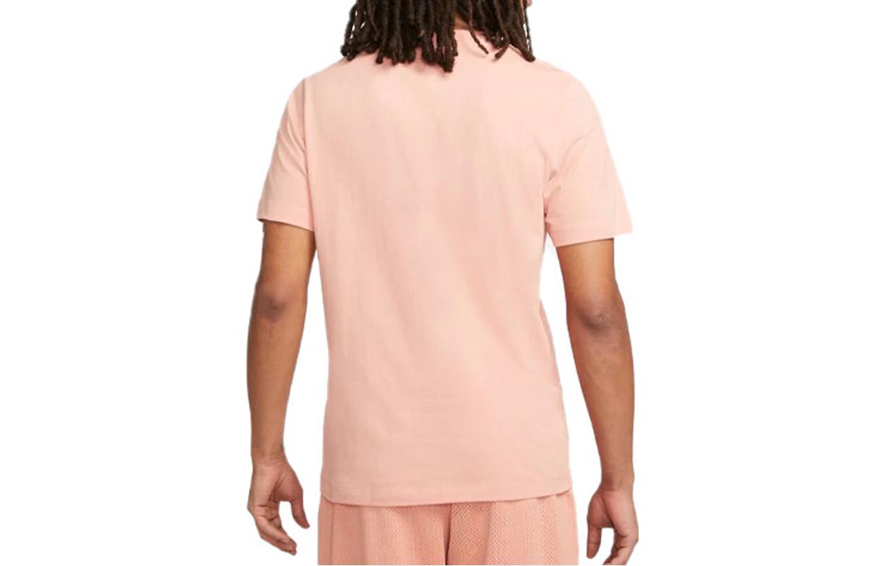 Men's Air Jordan Solid Color Alphabet Printing Round Neck Short Sleeve Pink T-Shirt DM3182-824