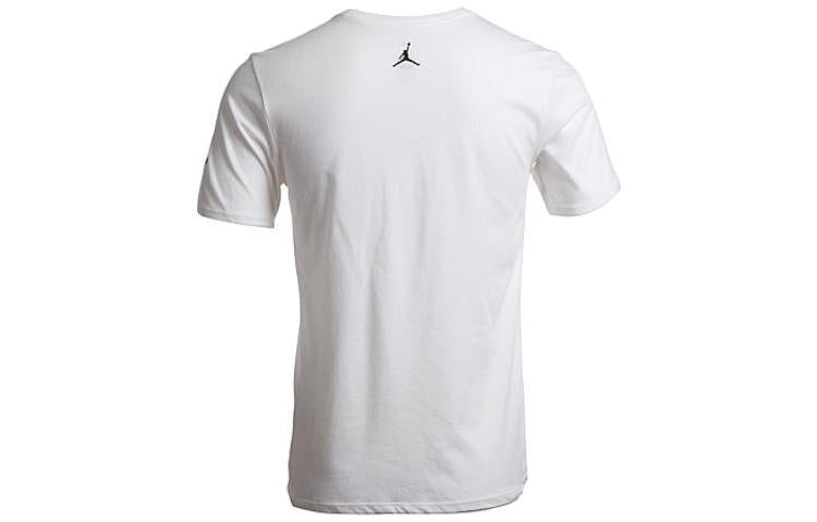 Men's Air Jordan CP3 Alphabet Printing Round Neck Athleisure Casual Sports Short Sleeve White T-Shirt 719728-100