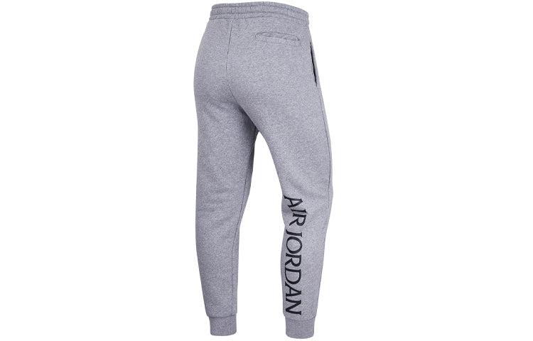 Men's Air Jordan Logo Printing Fleece Stay Warm Lacing Sports Pants/Trousers/Joggers Gray DH9503-091