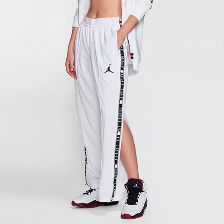 Air Jordan Side Logo Printing Sports Long Pants White CK1455-100