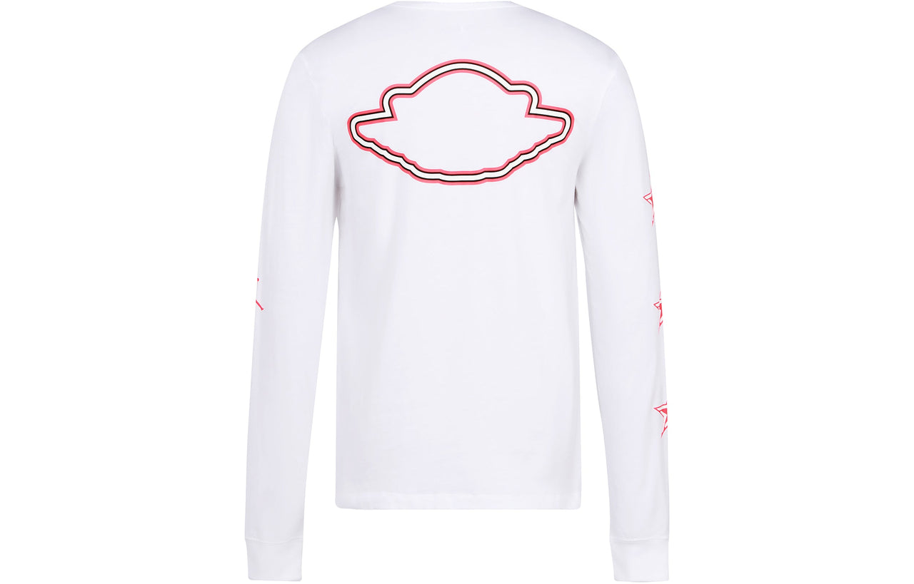 Air Jordan Wings Round Neck Basketball Sports Long Sleeves T-Shirt Men's White AT9071-100