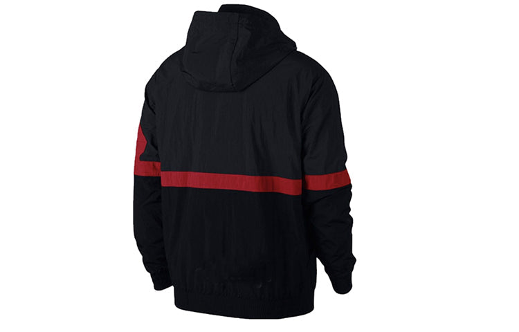 Air Jordan Casual Sports Hooded Jacket 'Black Red' AQ2684-010