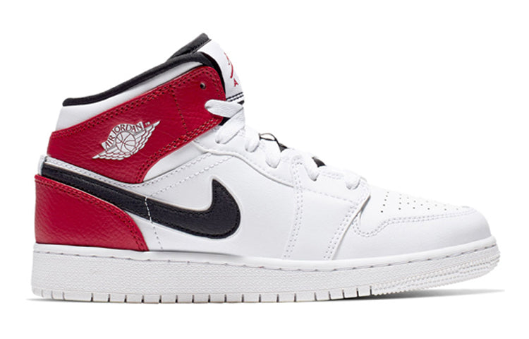 (GS) Air Jordan 1 Mid 'White Black Gym Red' 554725-116