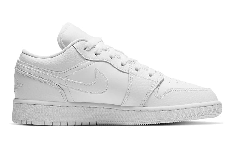 (GS) Air Jordan 1 Low 'Triple White Tumbled Leather' 553560-130