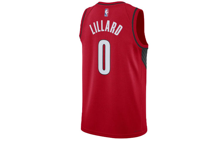 Men's Air Jordan NBA Sports Basketball SW Fan Edition 20 Season Portland Trail Blazers . Lillard No. 0 Red Jersey CV9492-657