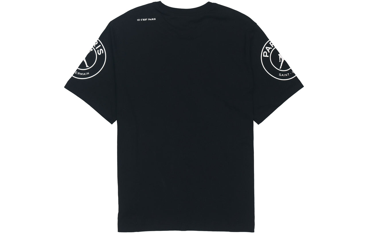 Air Jordan Paris Saint-Germain Printing Logo Short Sleeve Black CK9780-010