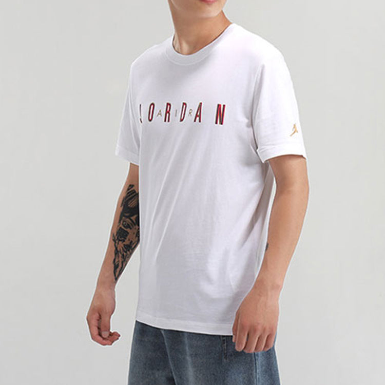 Air Jordan SPORT DNA Short Sleeve Round Neck Tops White / Metallic Gold CN3331-100