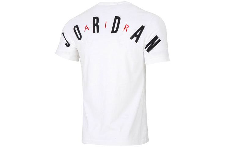 Air Jordan Alphabet Flying Man Logo Printing Round Neck Casual Short Sleeve White DM1463-100