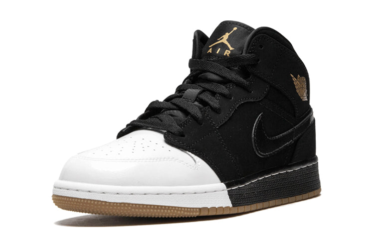 (GS) Air Jordan 1 Retro Mid 'Gold and Gum' 555112-021