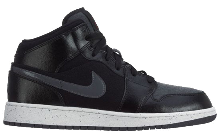 (GS) Air Jordan 1 Mid Premium 'Black Dark Grey' 852548-002