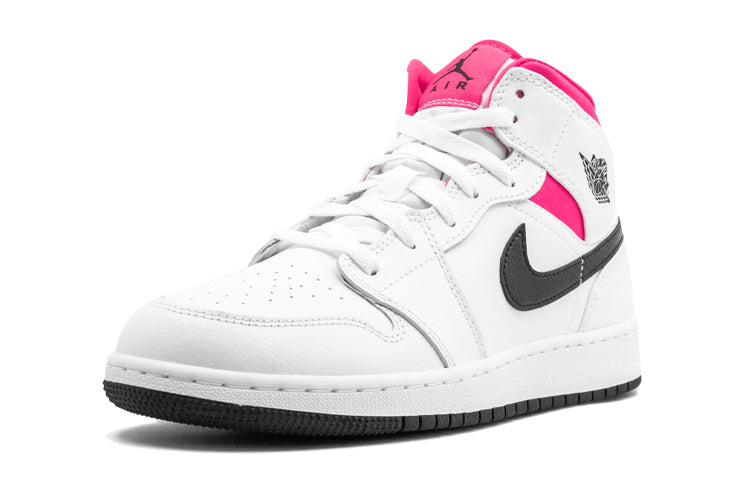 (GS) Air Jordan 1 Retro Mid 'White Black Hyper Pink' 555112-106