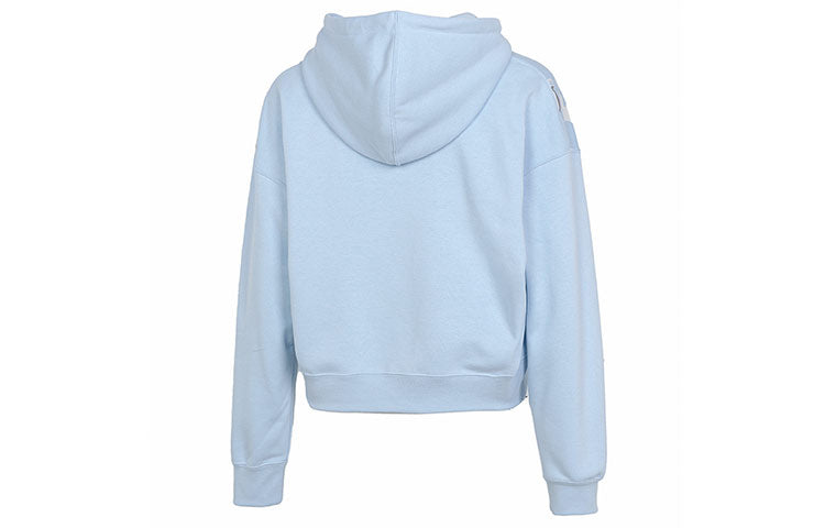 (WMNS) Air Jordan Funny Pattern Knit Short Pullover Hoodie Light Blue DD9296-438