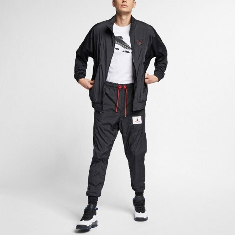 Air Jordan Sports Stand Collar Windproof Woven Jacket Black AO0556-010