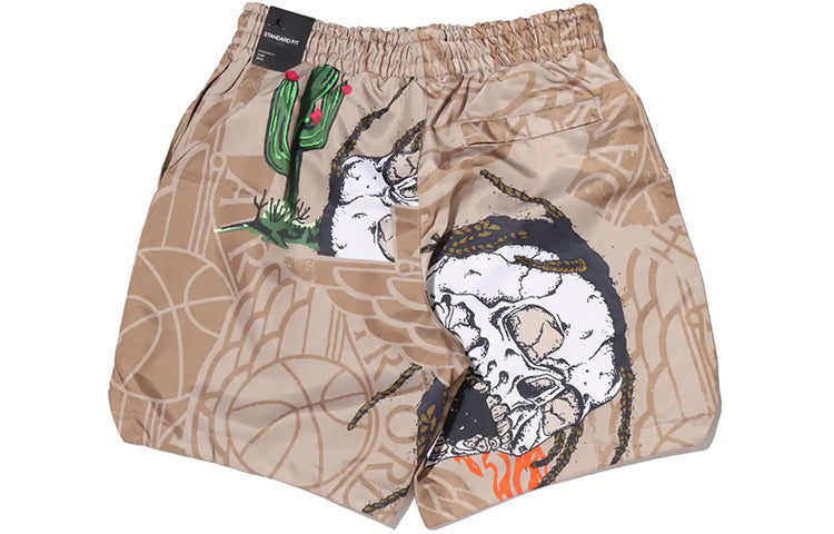 Air Jordan x Travis Scott Crossover Skeleton Printing Casual Shorts Asia Sizing 'Khaki' CZ0167-247