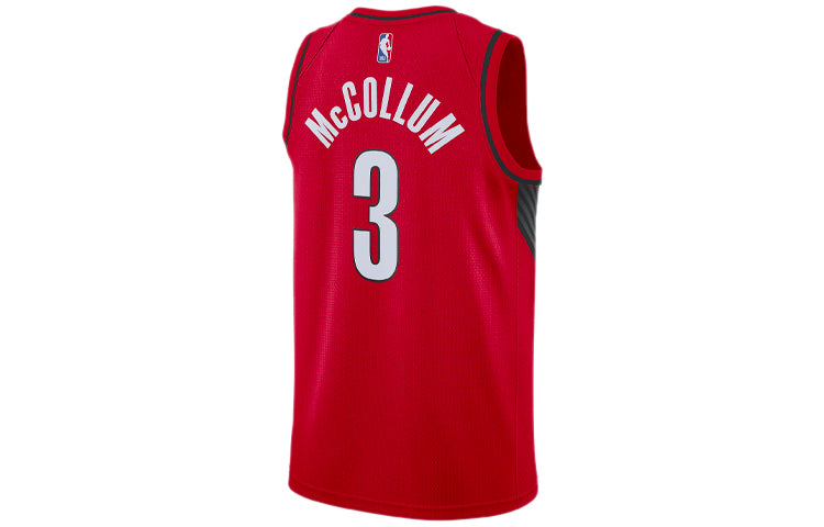 Air Jordan NBA Basketball Jersey SW Fan Edition 2020 Season Blazers McCollum No. 3 Large Red CV9492-661