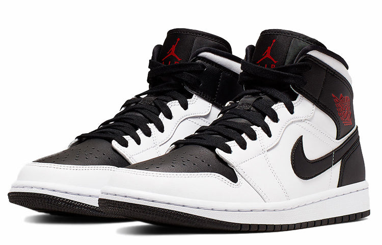 (WMNS) Air Jordan 1 Mid 'White Black' BQ6472-101