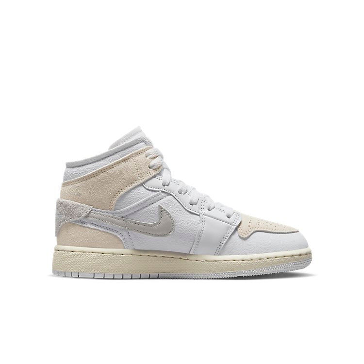 (GS) Air Jordan 1 Mid SE Craft 'Inside Out - White Sail' FB9142-120