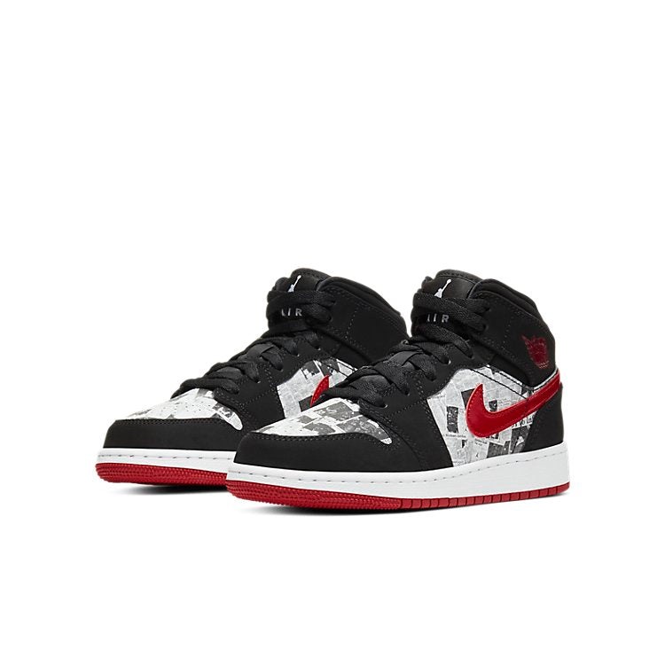 (GS) Air Jordan 1 Mid SE 'Newspaper Air Times' BQ6931-061