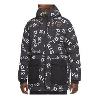 Air Jordan Paris Saint-Germain Casual protection against cold Stay Warm hooded down Jacket Black CK9737-010