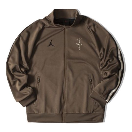 Air Jordan x Travis Scott Track Crossover logo Sports Jacket Asia Sizing 'Brown' CK4036-260