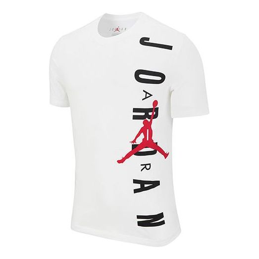 Air Jordan Round Neck Pullover Printing Short Sleeve White DA9785-100