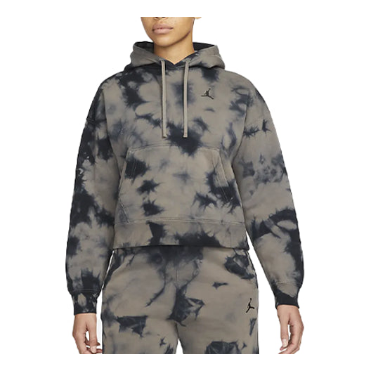 (WMNS) Air Jordan itage Tie Dye Fleece Sports Hoodie Olive 'Grey' DM5239-040