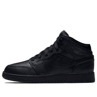 (GS) Air Jordan 1 Mid 'Triple Black' 2020 554725-091