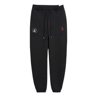 Men's Air Jordan J Cny Pant New Year's Edition Logo Embroidered Knit Bundle Feet Sports Pants/Trousers/Joggers Black DO4087-010