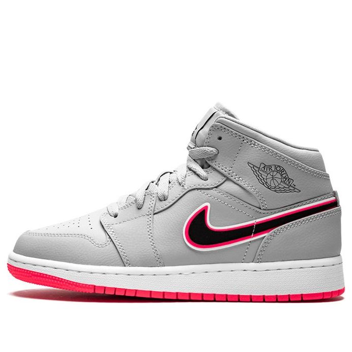 (GS) Air Jordan 1 Mid 'Wolf Grey Pink' 555112-060