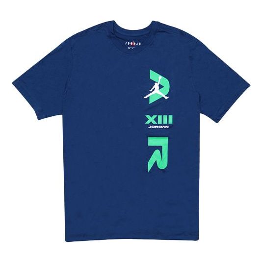 Air Jordan LEGACY AJ13 Short Sleeve Sports Blue CW0796-414