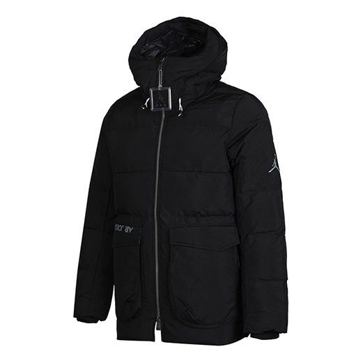 Air Jordan Casual Sports hooded Stay Warm Down Jacket Black CK6662-010