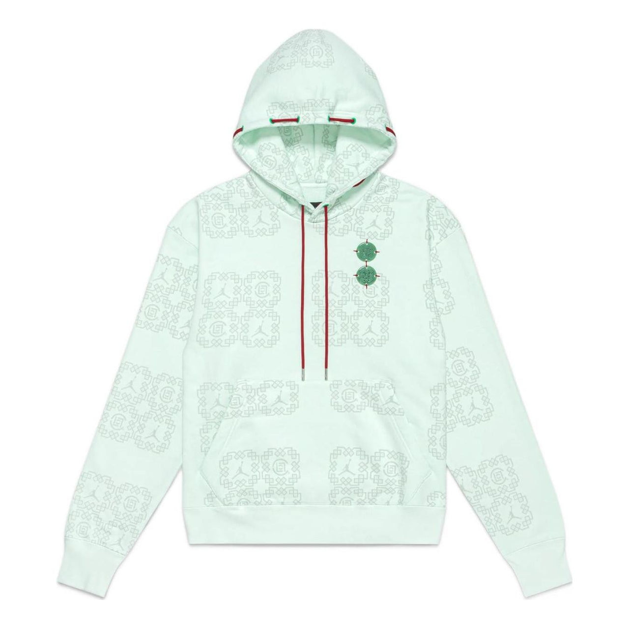 Men's Air Jordan x CLOT Crossover China Logo Full Print Pullover Asia Edition Autumn Green DO0008-394