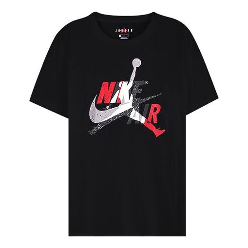 Air Jordan Jumpman Classics Logo Printed Short Sleeve TEE Men Black CV1736-010