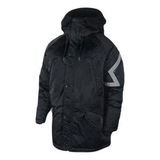 Air Jordan Casual Sports Stay Warm hooded Thicken mid-length Down Jacket Black AA1952-010