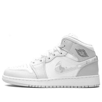 (GS) Air Jordan 1 Mid SE 'Swoosh Logo - Grey Camo' DD3235-100